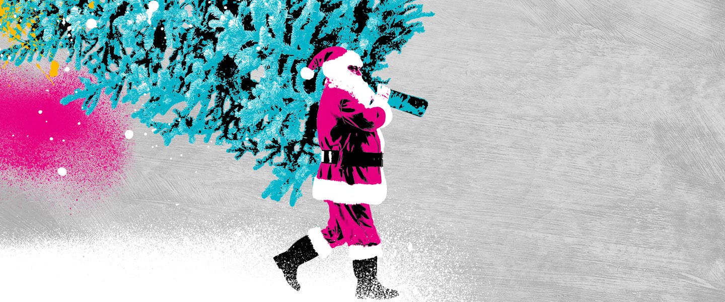 santa with tree